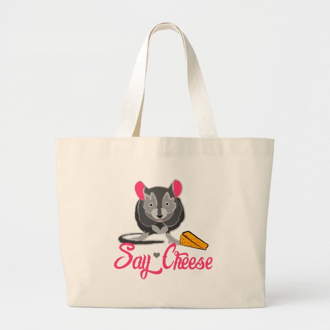 Grand Tote Bag Dites la souris de fromage (Devant)