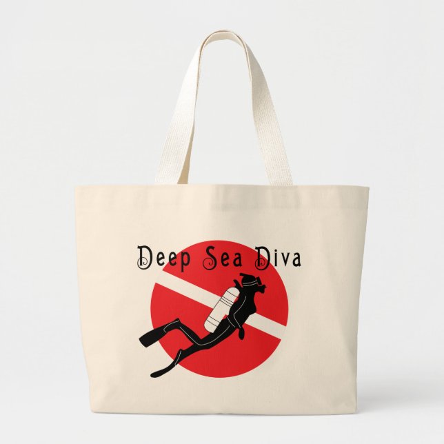 Grand Tote Bag Diva de mer profonde (Devant)