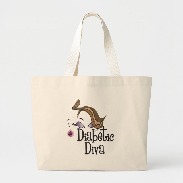 Grand Tote Bag Diva diabétique (Devant)