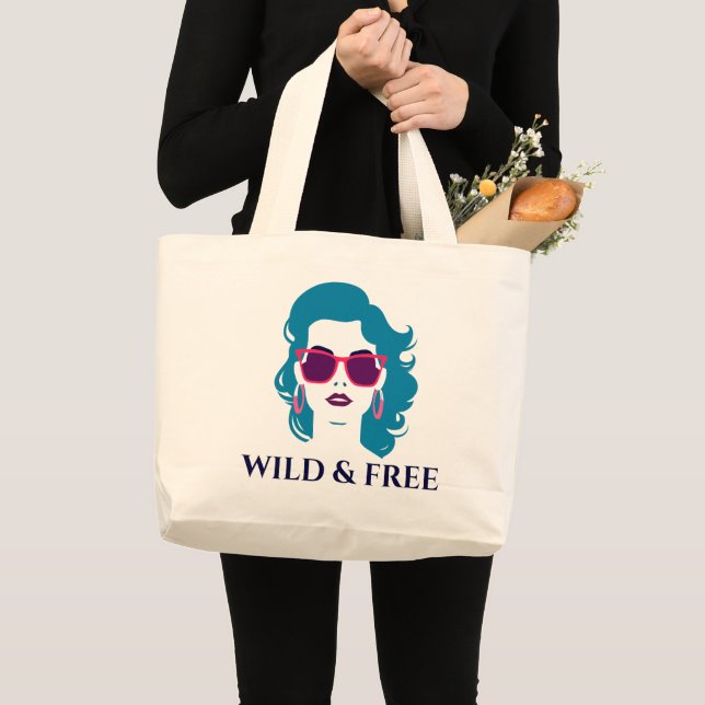 Grand Tote Bag Divorce Femme Sauvage et Libre Liberté unique (Devant (produit))