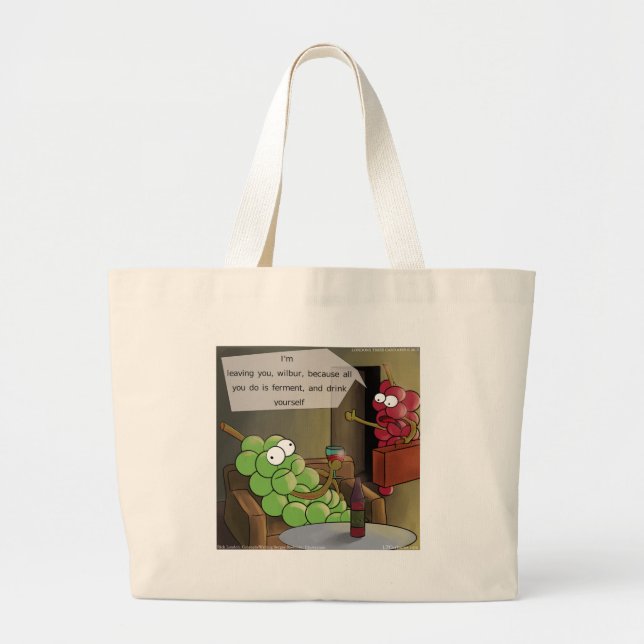 Grand Tote Bag Divorces aux raisins drôles (Devant)