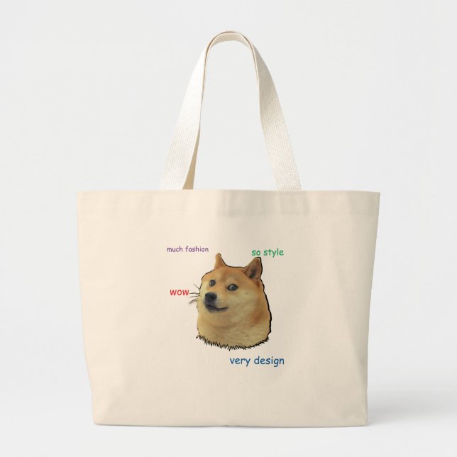 Grand Tote Bag Doge.  Ainsi Shibe (Devant)