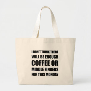 Grand Tote Bag Doigt moyen de café