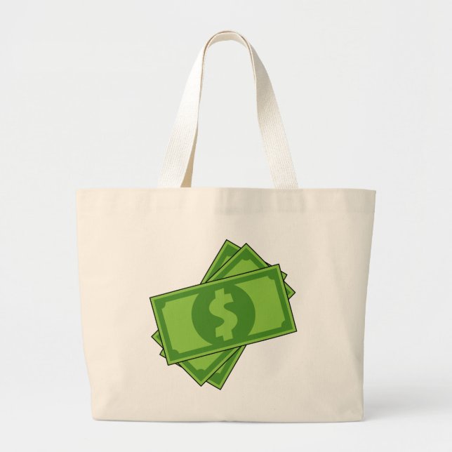 Grand Tote Bag Dollar de l'argent du dessin (Devant)