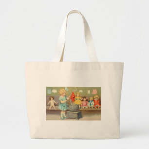 Grand Tote Bag Dolly Lave fille Vintage Jouer Poupées mignonne
