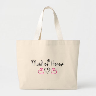 Grand Tote Bag Domestique des coeurs roses et noirs d'honneur