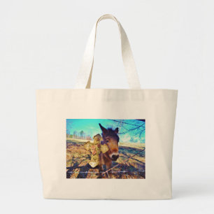 Grand Tote Bag Donkey avec croix Rose