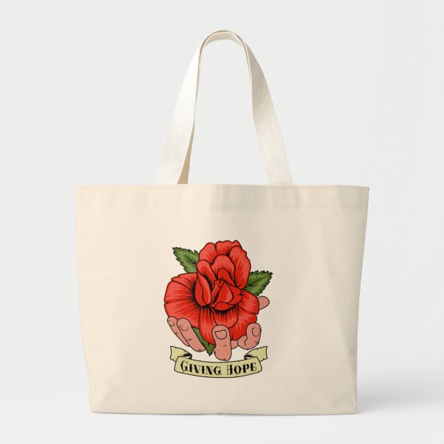 Grand Tote Bag Donner l'espoir (Devant)