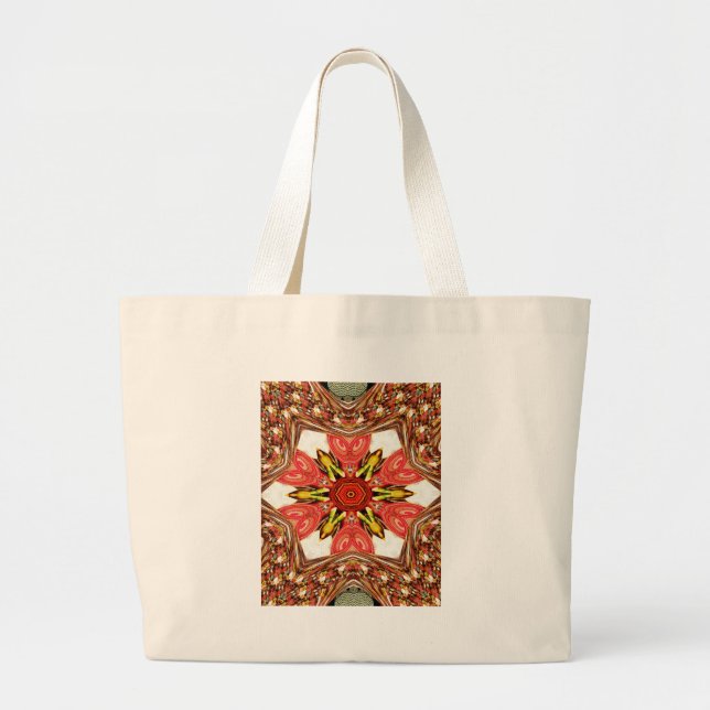 Grand Tote Bag Doodle Floral Art Imprimer (Devant)
