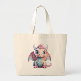 Grand Tote Bag Dragon de bonbons en coton adorable