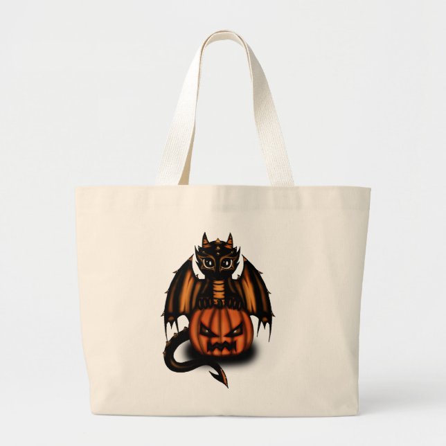Grand Tote Bag Dragon de Halloween (Devant)