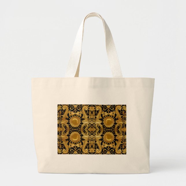 Grand Tote Bag dragon doré (Devant)
