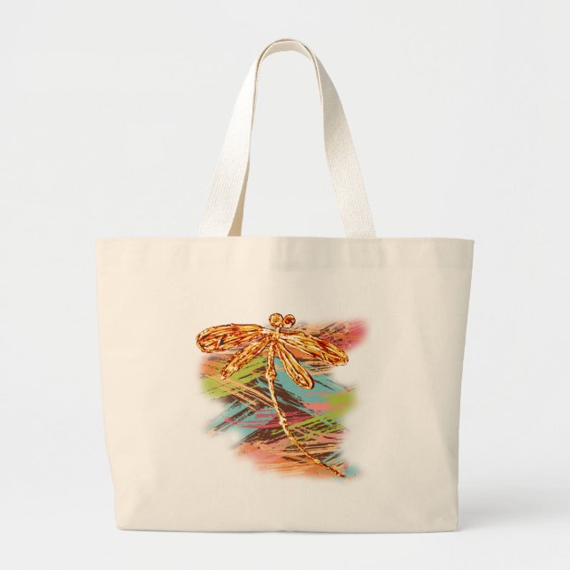 Grand Tote Bag Dragonfly Orange Splash (Devant)