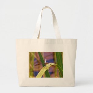 Grand Tote Bag Dragonfly sur la feuille de pluie