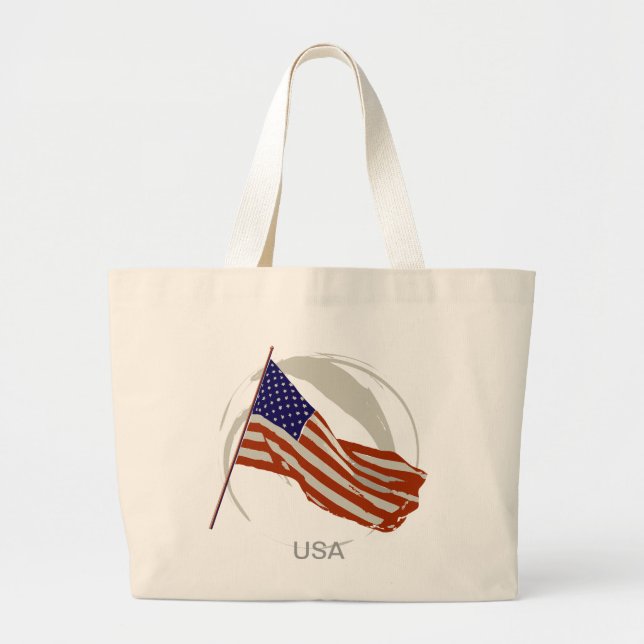 Grand Tote Bag drapeau américain (Devant)