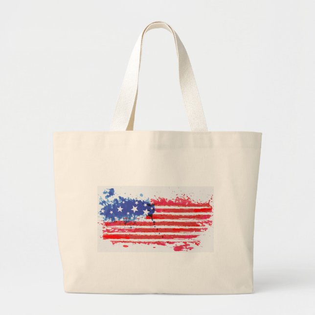 Grand Tote Bag drapeau américain (Devant)