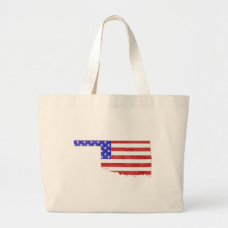 Grand Tote Bag Drapeau américain en forme d'Oklahoma Patriotique