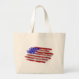 Grand Tote Bag Drapeau américain en plumes
