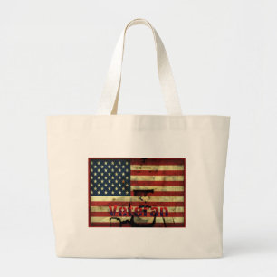 Grand Tote Bag Drapeau américain patriotique Vétérinaire toile Fo