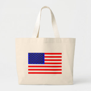 Grand Tote Bag Drapeau Chats Noirs Et Bandes