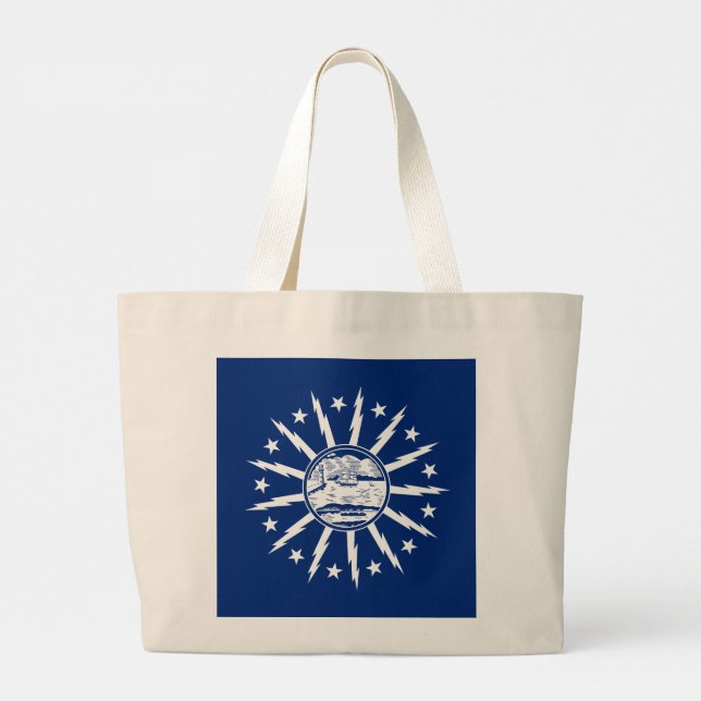 Grand Tote Bag Drapeau de Buffalo, New York (Dos)