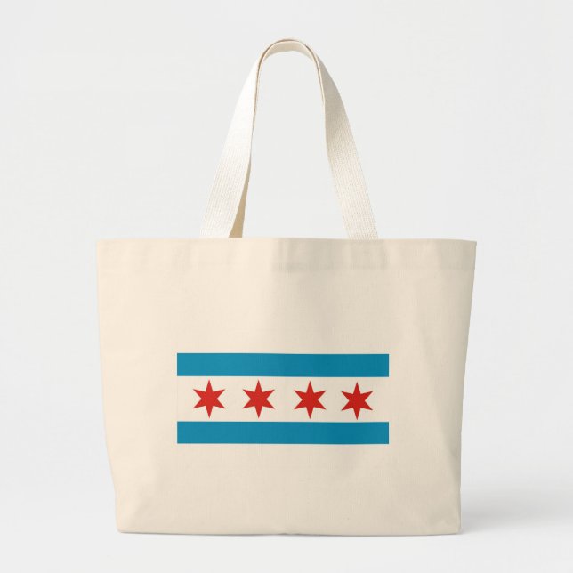 Grand Tote Bag drapeau de Chicago (Devant)