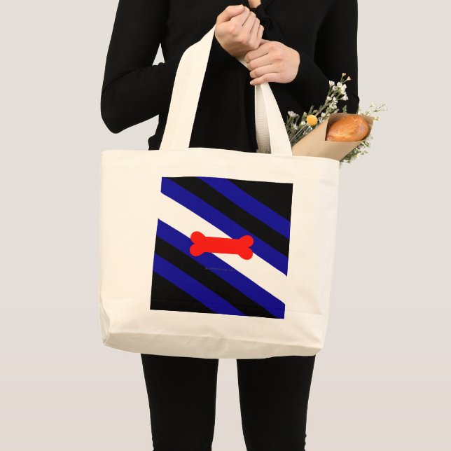 Grand Tote Bag Drapeau de fierté de jeu de chiots de SlipperyJoe  (Devant (produit))