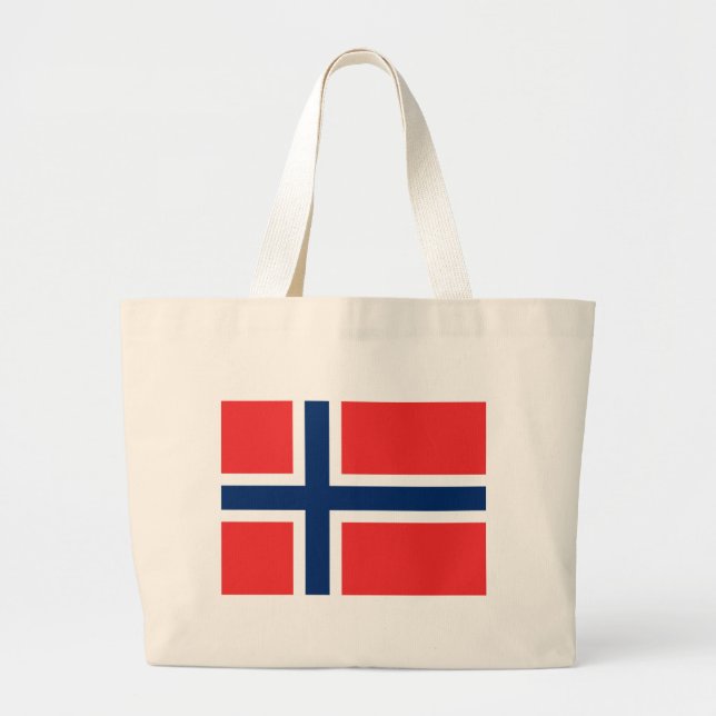 Grand Tote Bag Drapeau de la Norvège (Devant)