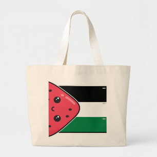 Grand Tote Bag Drapeau de la Palestine mignonne avec Palestin san