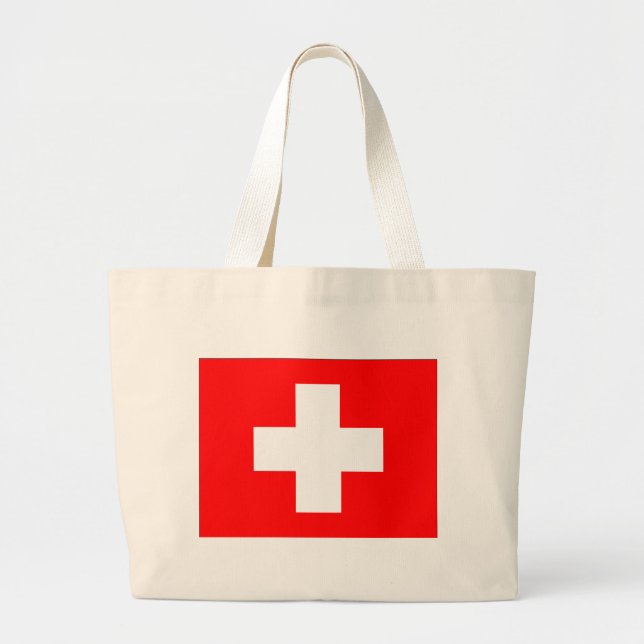 Grand Tote Bag Drapeau de la Suisse (Devant)