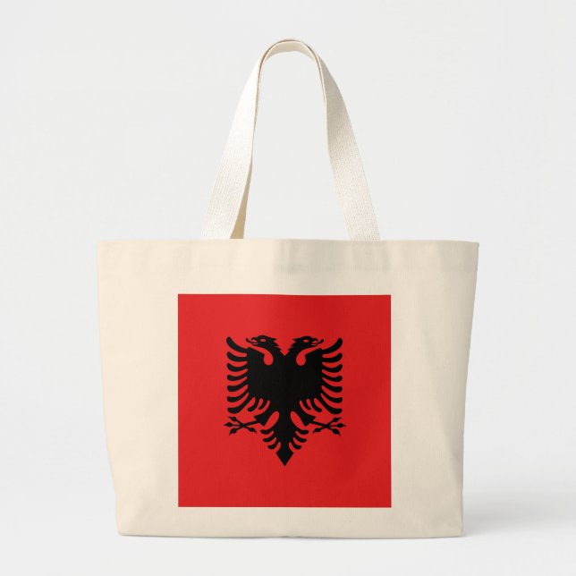 Grand Tote Bag Drapeau de l'Albanie (Devant)