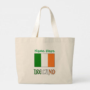 Grand Tote Bag Drapeau de l'Irlande Patrimoine Personnalisé