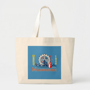 Grand Tote Bag Drapeau de Milwaukee, Wisconsin