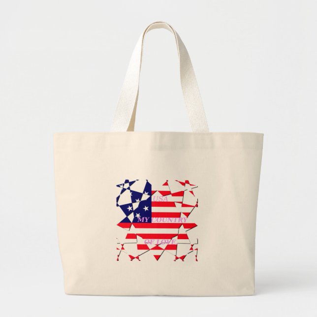 Grand Tote Bag Drapeau des États-Unis d'Amérique (Devant)