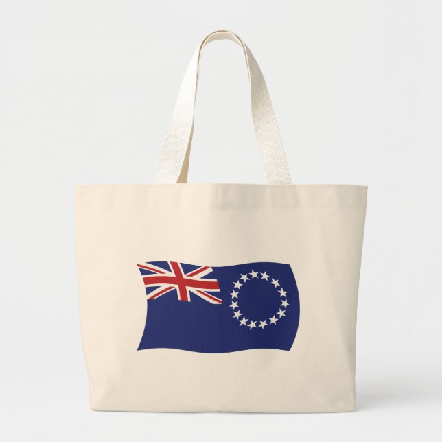 Grand Tote Bag Drapeau des Îles Cook (Devant)