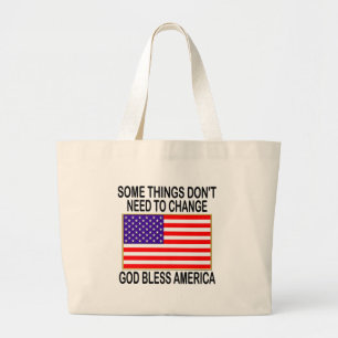 Grand Tote Bag Drapeau des USA aucun besoin de changement