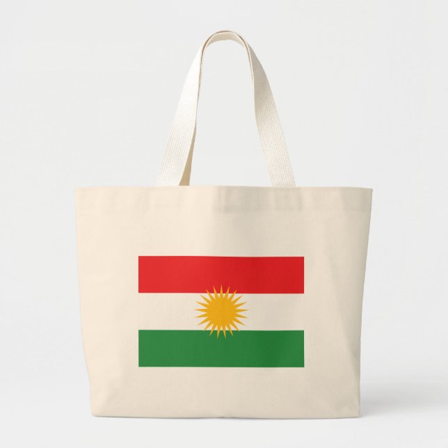 Grand Tote Bag Drapeau du Kurdistan ; Kurde ; Kurde (Devant)