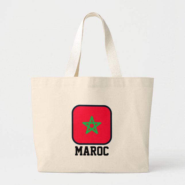 Grand Tote Bag Drapeau du Maroc (Devant)