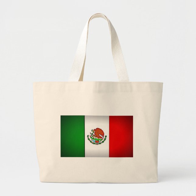 Grand Tote Bag Drapeau du Mexique stylisé (Devant)