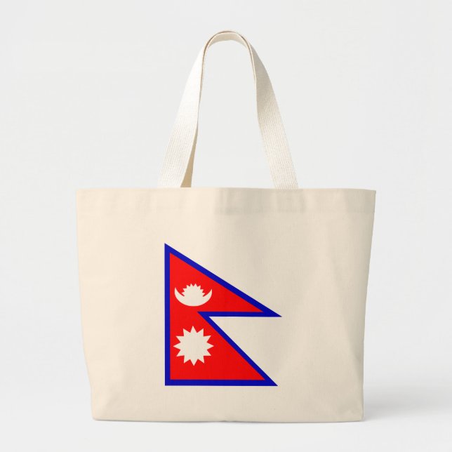 Grand Tote Bag Drapeau du Népal (Devant)