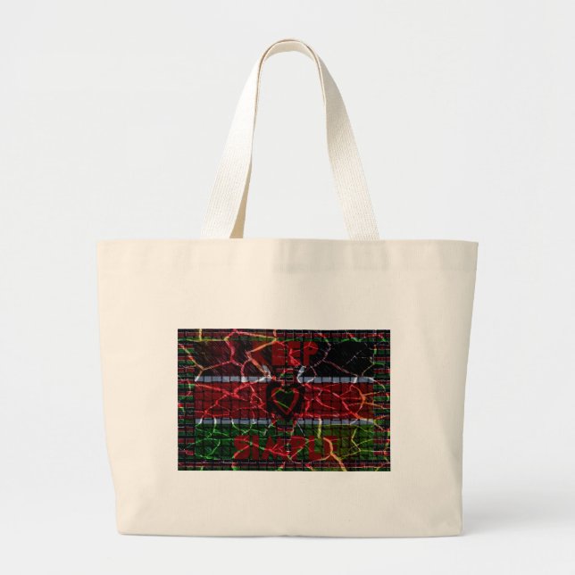 Grand Tote Bag Drapeau fissuré : Faites simple - Résilience kenya (Devant)