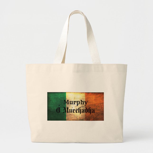 Grand Tote Bag Drapeau irlandais Murphy (Devant)