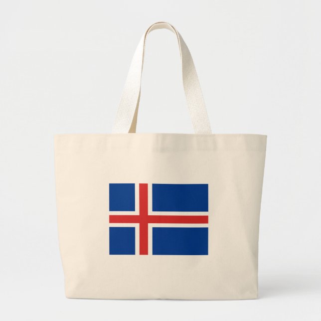 Grand Tote Bag Drapeau islandais Fourre-tout (Devant)