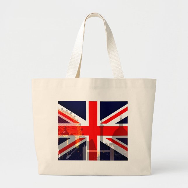 Grand Tote Bag Drapeau Londres-Royaume-Uni_ (Devant)