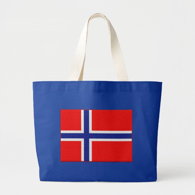 Grand Tote Bag Drapeau norvégien en rouge et bleu (Devant)