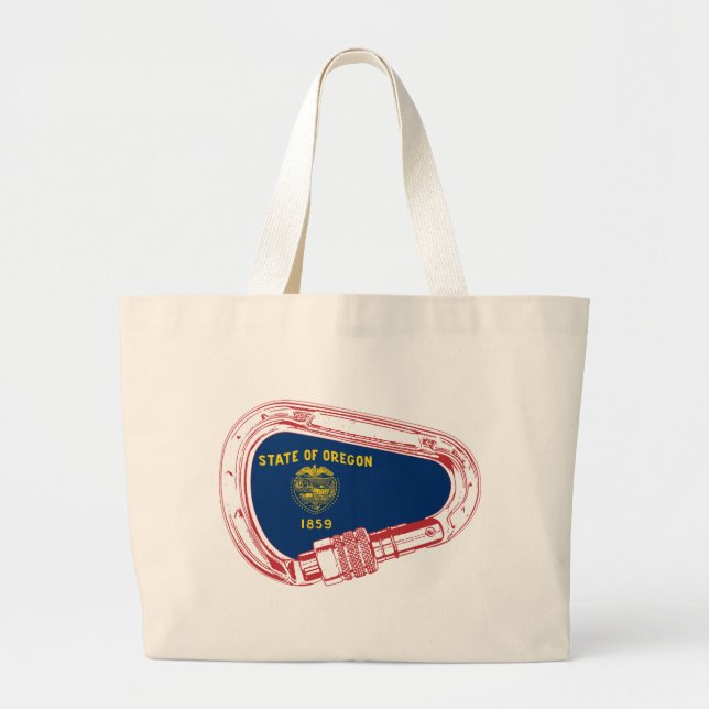 Grand Tote Bag Drapeau Oregon Escalade carabiner (Devant)