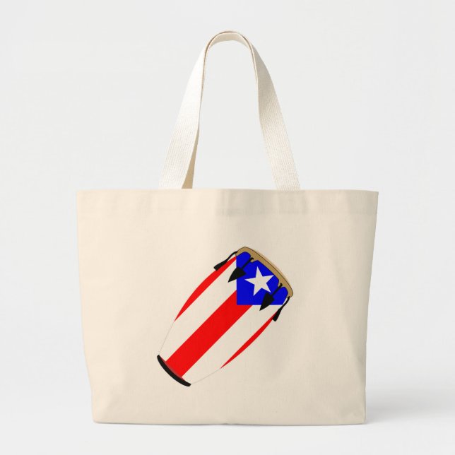 Grand Tote Bag Drapeau Porto Rico de Conga (Devant)