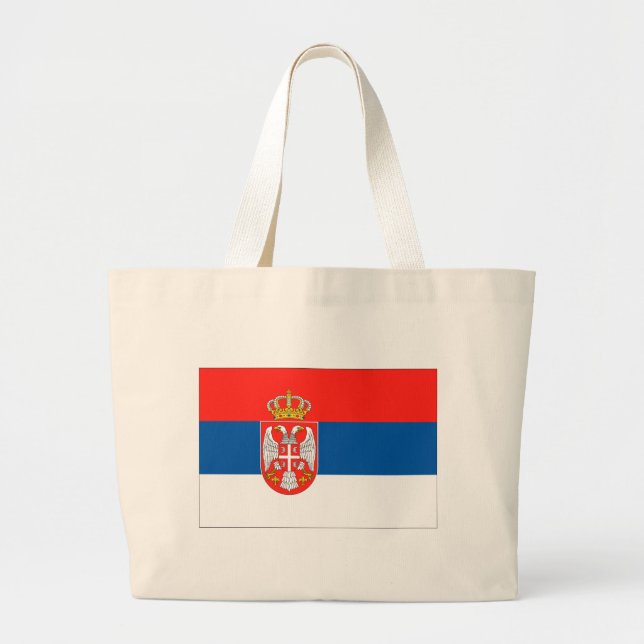 Grand Tote Bag Drapeau Serbie (Devant)