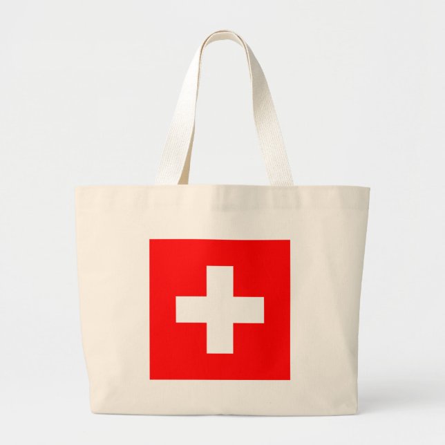 Grand Tote Bag drapeau suisse (Devant)