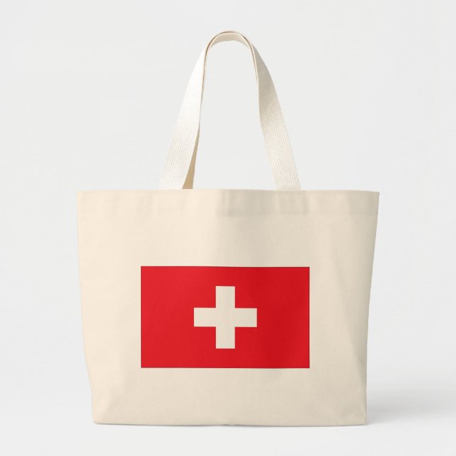 Grand Tote Bag Drapeau suisse (Devant)
